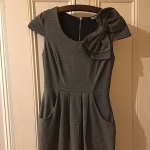Grey Charlotte Russe Dress with Bow, Size S